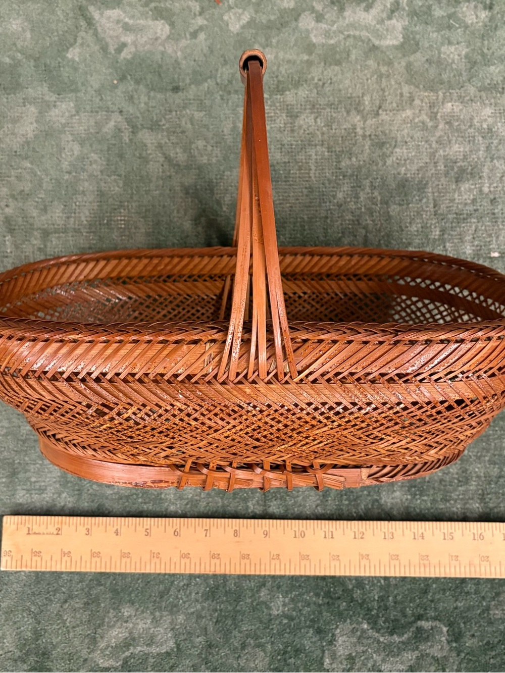 Antique Japanese Split Bamboo Basket. Large